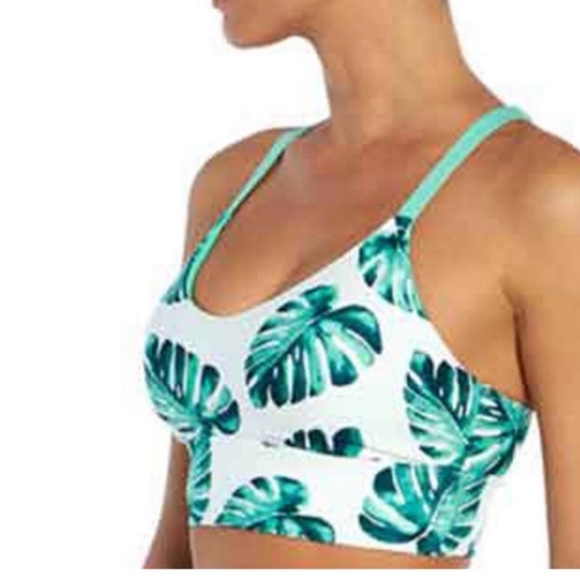 WILDFOX Palm Leaf Collins Sports Bra & 5" Matching Biker Shorts - Picture 9 of 13